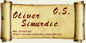 Oliver Simurdić vizit kartica